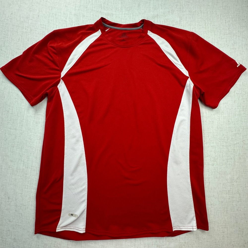 Russell Athletic Performance Shirt Mens Large‎ Red White Colorblock Tee T-shirt